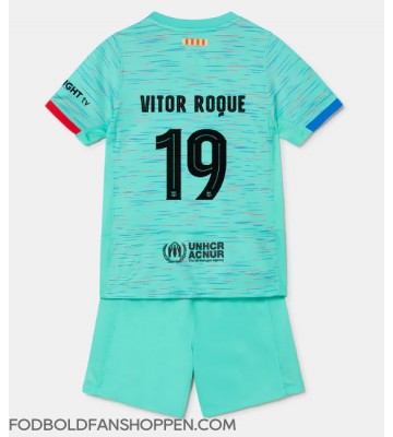 Barcelona Vitor Roque #19 Tredjetrøje Børn 2023-24 Kortærmet (+ Korte bukser)